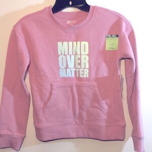 Sweet Pink Tek Gear sweatshirt. NWT from Kohls. Size 8 Girls. Warm and comfy.